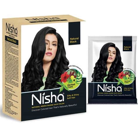 Buy NISHA HENNA BASED HAIR COLOR NATURAL BLACK 60G | HENNA POWDER HAIR ...