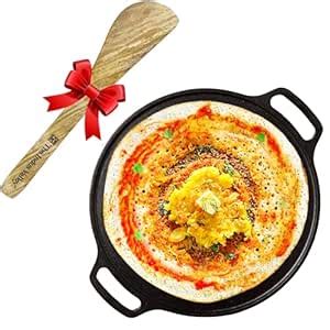 Buy The Indus Valley Pre-seasoned Cast Iron Tawa with Free Wooden ...