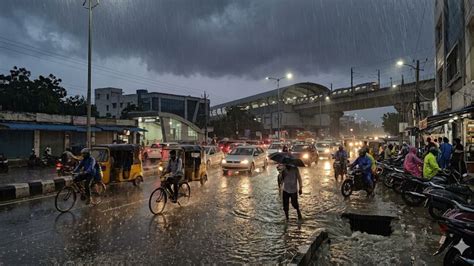 Hyderabad rain alert: Heavy showers disrupt commute, more storms likely ...