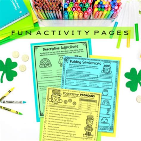 March Morning Work Packet St Patrick's Day Grammar 4th Grade Worksheets