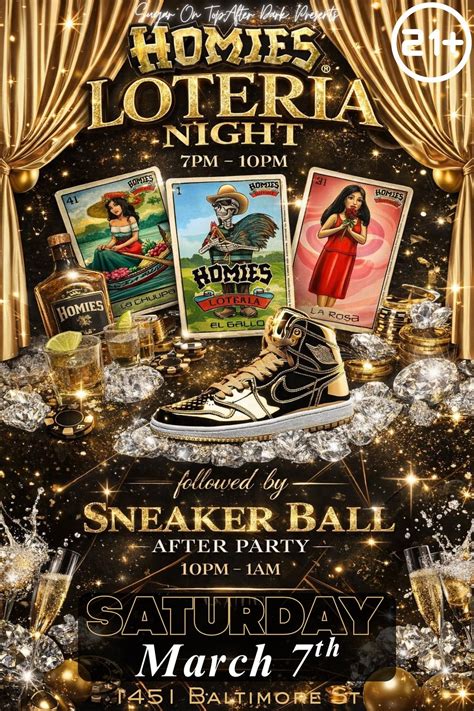 Lotería Night Homies Edition | Sneaker Ball 👟 , 1451 Baltimore Street ...