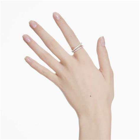 Hyperbola ring, Mixed cuts, White, Mixed metal finish | Swarovski