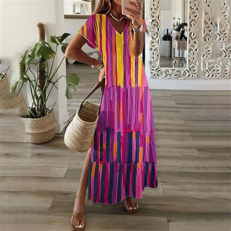 Bnwani Maxi Dresses for Women,Women Dresses,V-Neck,Casual,Solid,Ankle ...