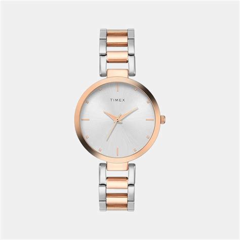 Timex Quartz Silver Dial Analog Stainless Steel Women's Watch, TW000X2