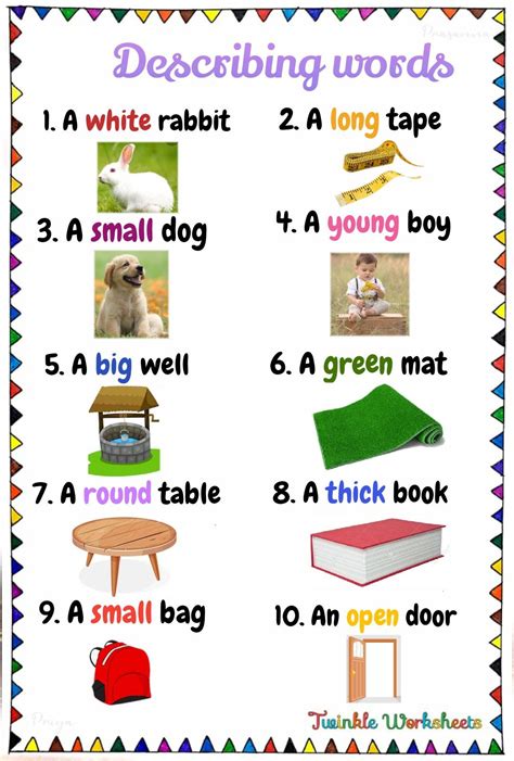 Describing Words List For Class 2 - Free Worksheets Printable