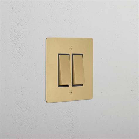 2G Two Way Rocker Switch Antique Brass Black | Switches & Dimmers