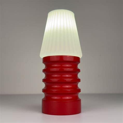 Mid Century Small Wood And Glass Table Lamp, Italy 1970s | Vinterior