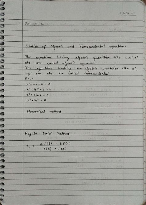 MODULE 4: Solutions to Algebraic & Transcendental Equations - Studocu