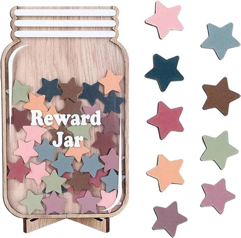 Behavior Incentive Jar Reward Jar With Star Tokens & Chart - Wooden For ...