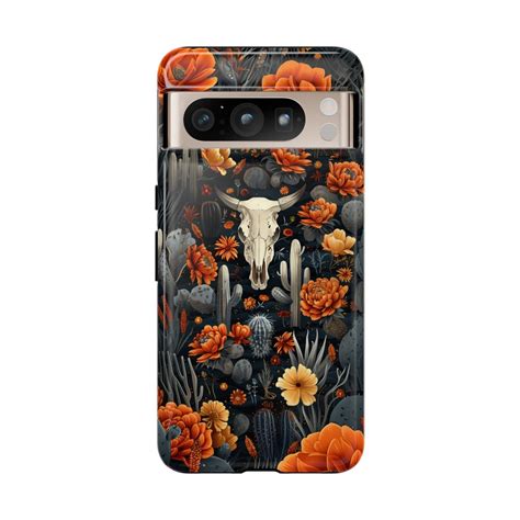 Cow Desert Cactus Flower Western Art Phone Case with iPhone 17 through ...
