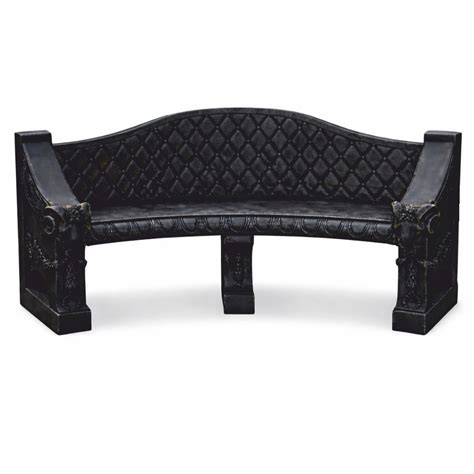 Casa Padrino baroque concrete garden bench black 196 cm - Baroque ...
