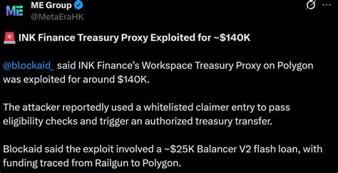 INK Finance loses $140K as whitelist bypass exploit targets treasury ...