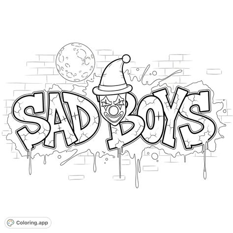 Sad Boys Graffiti Moon - Coloring.app