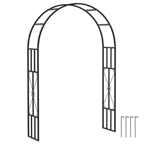 Black Steel Arched Garden Arbor Trellis | Garden Arty
