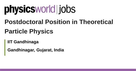 Postdoctoral Position in Theoretical Particle Physics job with IIT ...