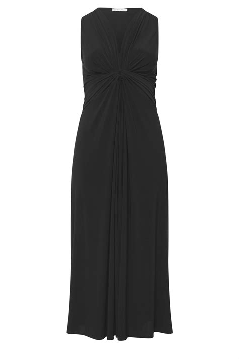 YOURS LONDON Plus Size Black Abstract Knot Detail Dress | Yours Clothing