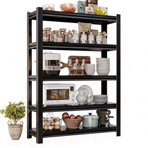 5 Tier Metal Shelving Unit, Storage Shelving with Adjustable shelves ...