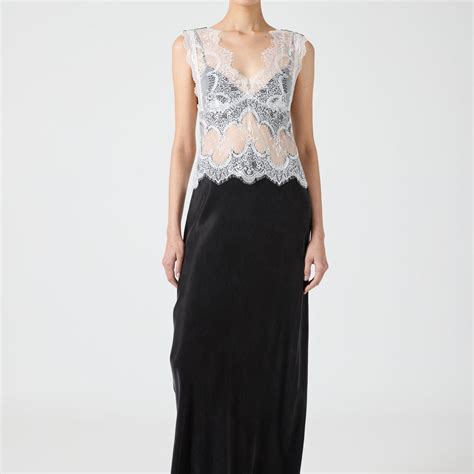 VISIONS LACE FLOOR LENGTH DRESS | BLACK & WHITE — THIRD FORM