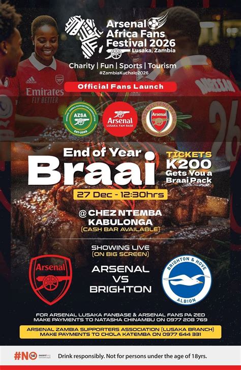 LUSAKA - ARSENAL END OF YEAR PARTY, Kabulonga, Lusaka, 27 December 2025 ...