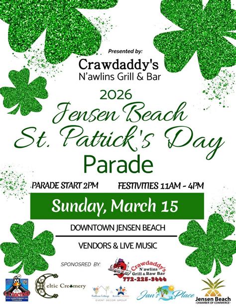 2026 Jensen Beach St. Patricks Day Parade, 1912 NE Jensen Beach Blvd ...