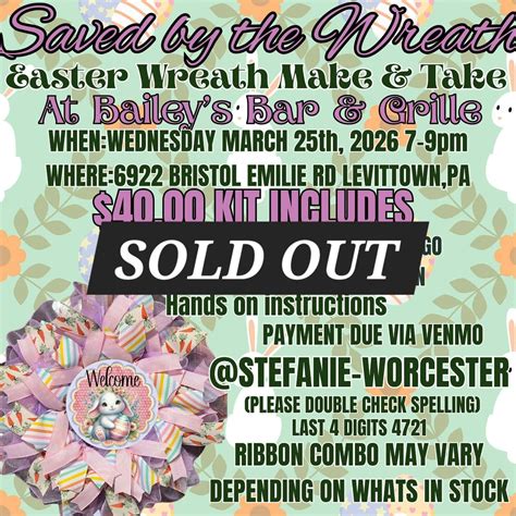Easter Wreath *SOLD OUT*, 6922 Bristol Emilie Rd, Levittown, PA, 25 ...
