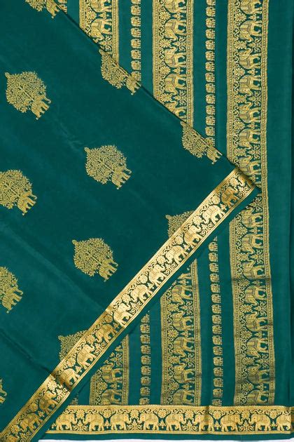 Mysore Silk Butta Dark Green Saree | Kankatala