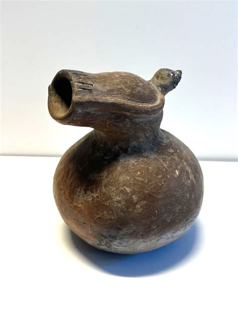 Antique Native American Indian Bird Effigy Pottery Jug Vessel