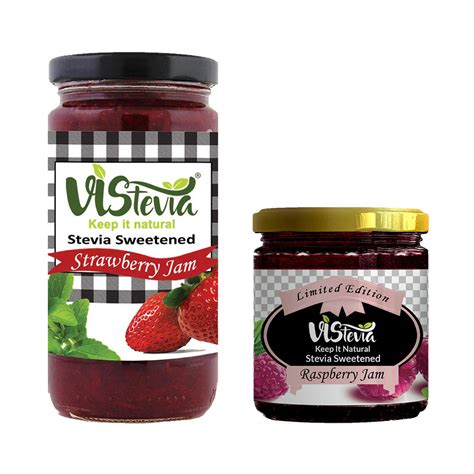 Sugar Free Raspberry Strawberry Jam | Combo 220 g -400g |Vistevia