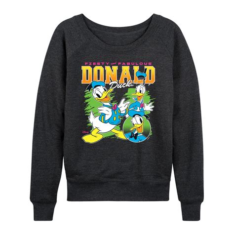Disney - Donald Duck Black Light - Women's French Terry Long Sleeve ...