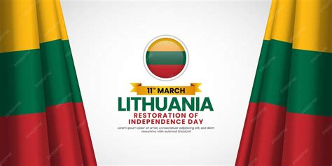 Lithuania flag for restoration of independence day banner greeting card ...