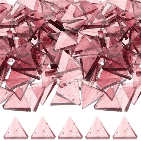 Baluue 290pcs Small Tiles Glass Pieces Home Decor DIY Craft Dark Red ...