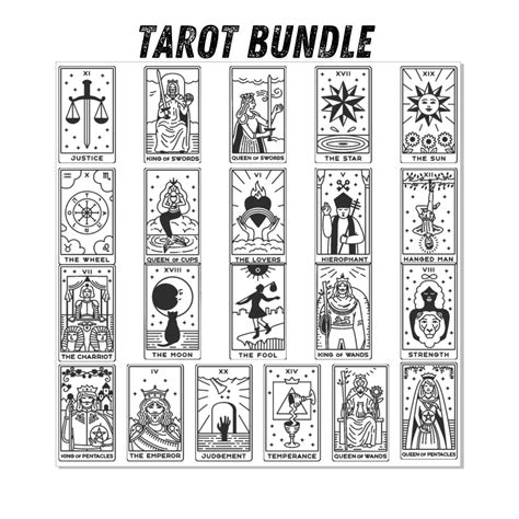 Witch Celestial Tarot Cards SVG PNG Bundle: Mystical Clipart (digital ...