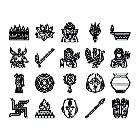 Hinduism deities symbols and religious spiritual icons 78868308 Vector Art at Vecteezy