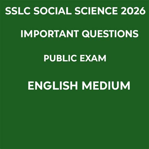 10th Social Science Public Exam 2026 Important Questions English Medium ...
