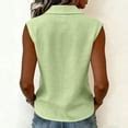 Craaazy Womens Sleeveless Tops Button Down Peter Pan Collar Solid Color ...