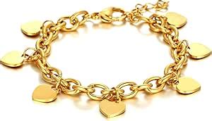 Amazon.com: DEAROK Pulseras de oro para mujer, chapado en oro de 14 ...