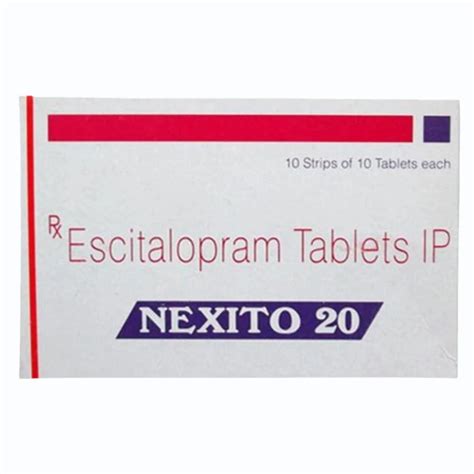 NEXITO 20 MG ESCITALOPRAM TABLET at ₹ 469/strip | Lexapro in Nagpur ...