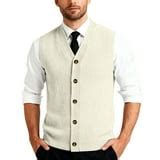 Men's Button Down Sweater Vest Lightweight Knitted V-Neck Sleeveless ...
