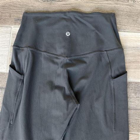 Lululemon gray/green high-waisted align leggings... | Depop
