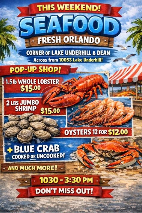 seafood pop up !!, 10053 Lake Underhill Rd, Orlando, FL 32825-5008 ...