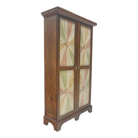 Very Fine 1900s Antique Russian Brass Inlay Two Glass Doors Storage ...