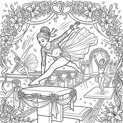 Vault Gymnasts Coloring Pages - Free & Printable