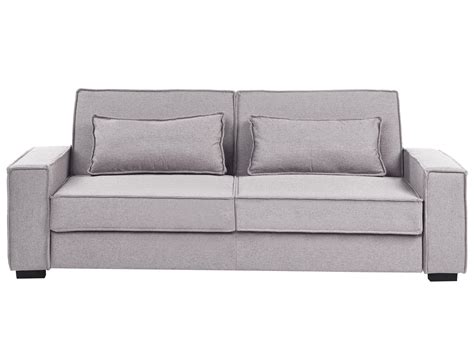 Sofa Bed 3 Seater AROLE Fabric Grey | Beliani.fi