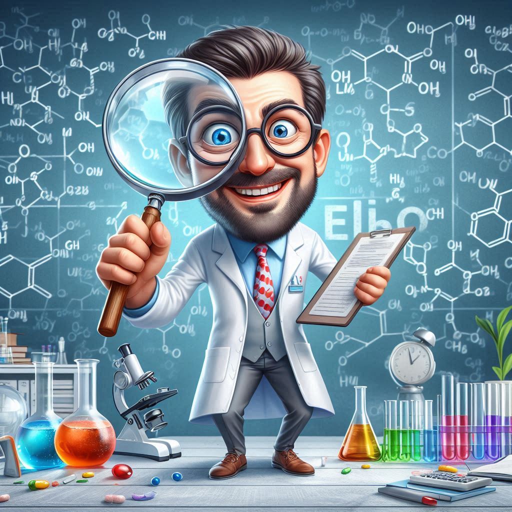 caricatura de un químico