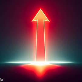 Create an image of a giant, glowing red arrow pointing upwards.. Image 4 of 4