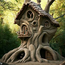 Sculpt a whimsical and unusual home in the shape of a tree.. Image 2 of 4
