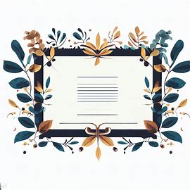 Design a diploma with a unique and creative border, incorporating nature elements such as leaves, flowers, and vines.. Image 3 of 4