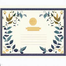 Design a diploma with a unique and creative border, incorporating nature elements such as leaves, flowers, and vines.. Image 2 of 4
