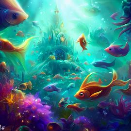 Picture a magical underwater kingdom inhabited by colorful fish.. Image 4 of 4