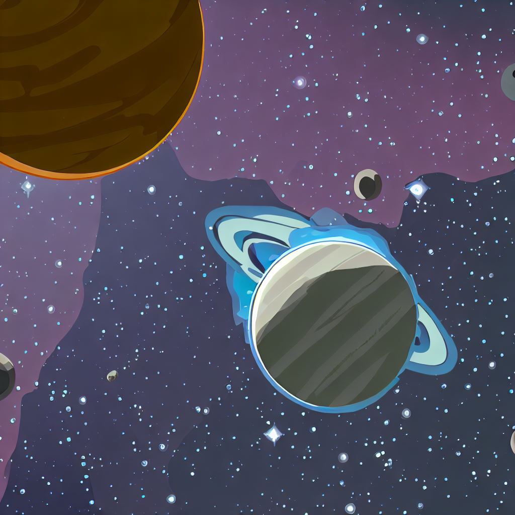 Make an eye-catching space-themed wallpaper with planets, stars, and galaxies.